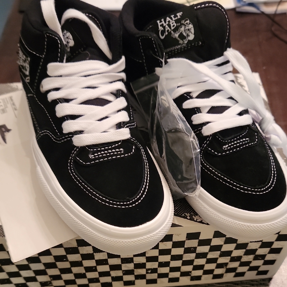 Vans Black and White Skate Half Cab Sneakers
